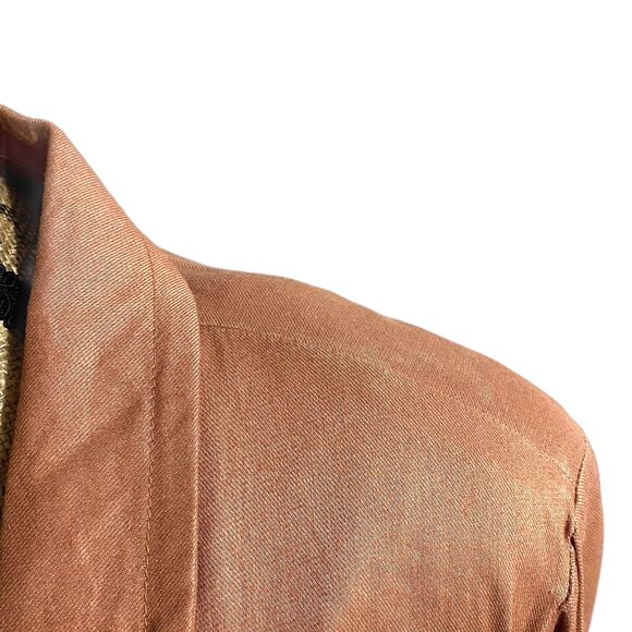 Lane Bryant Ramie‎ Blend Blazer Orange Lightweight Button Front Plus Size 14 - Picture 2 of 6